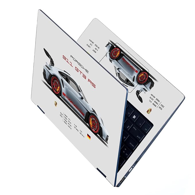 Full Body Laptop Skins Sticker Laminated HD Quality Vinyl fits up to 15.6 inches. Compatible with Dell, Lenovo, Acer, HP, Asus, Porsche 911 GT3 RS 2023-Self-Adhesive.