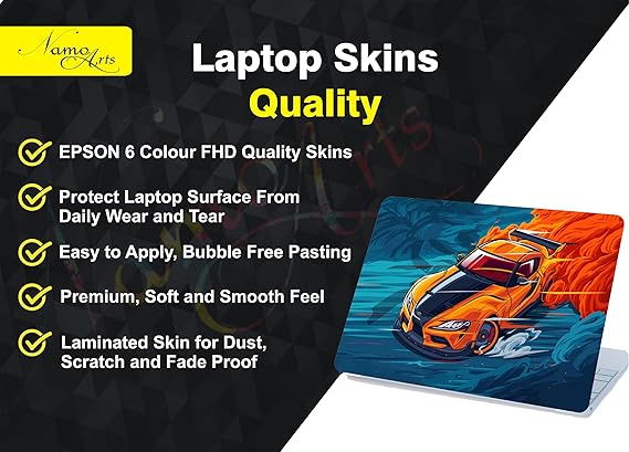 Laptop Skin Stickers HD Quality Sticker for Laptops Up to 15.6" (Dustproof, Waterproof, Scratchproof Reusable) - BE Left Right
