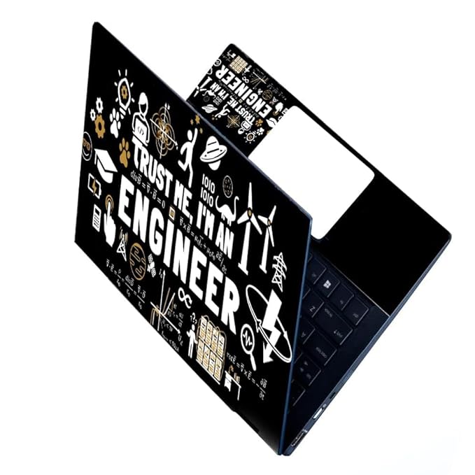 Full Laptop Skin Bubble-Free HD Quality Sticker for Laptops Up to 15.6" Compatible with Apple/Dell/HP/Lenovo/Acer/Asus/Sony (Dustproof, Waterproof Scratchproof, Reusable).