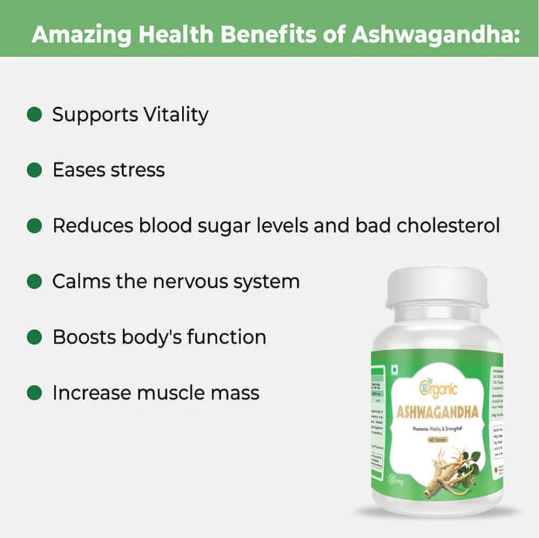 Ashwagandha Tablets 500 mg.: relaxation, calming nervous system.