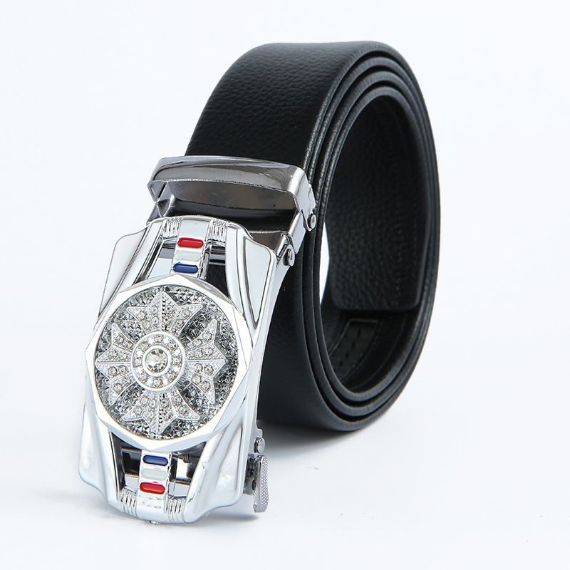 HOOSUFU High-quality New double-sided rotary buckle belt men's casual business men's leather belts Classic Belt High Elastic Metal Hook Outdoor  High QualityNew leather Belt