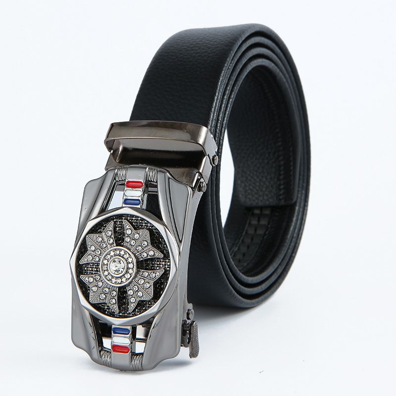 HOOSUFU High-quality New double-sided rotary buckle belt men's casual business men's leather belts Classic Belt High Elastic Metal Hook Outdoor  High QualityNew leather Belt
