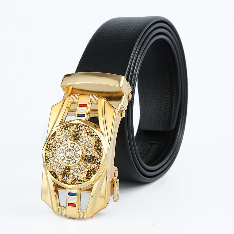 HOOSUFU High-quality New double-sided rotary buckle belt men's casual business men's leather belts Classic Belt High Elastic Metal Hook Outdoor  High QualityNew leather Belt