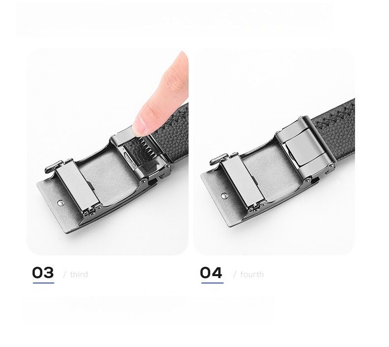 HOOSUFU High-quality New double-sided rotary buckle belt men's casual business men's leather belts Classic Belt High Elastic Metal Hook Outdoor  High QualityNew leather Belt