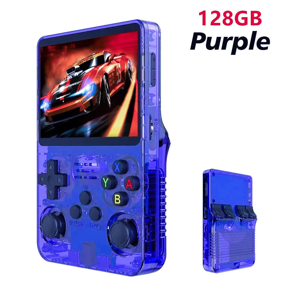 NEW R36S Retro Handheld Game Console Linux System 3.5 Inch IPS Screen Portable Pocket Video Player 128GB Games Kid Gift