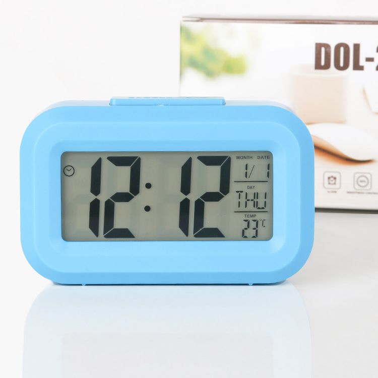 Creative Digital Smart Bell Temperature Snooze Alarm Clock Mute Backlight Electronic Clock