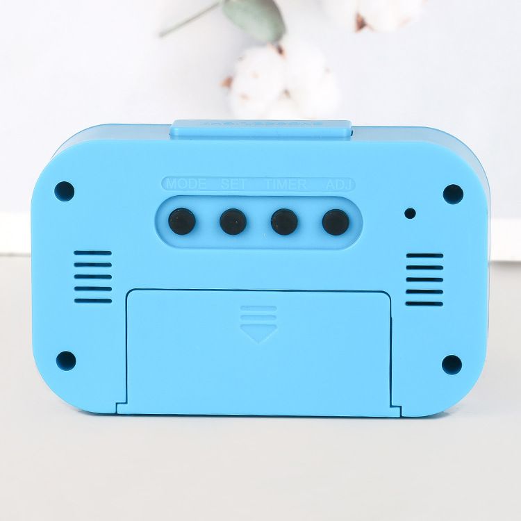 Creative Digital Smart Bell Temperature Snooze Alarm Clock Mute Backlight Electronic Clock