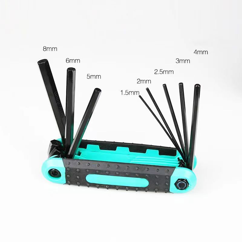 1 pcs 8 In 1 Folding Allen Wrench Set 8pcs Portable Folding Socket Wrench Set Mini Inner Hexagon Socket Wrench Metric Multi-functional Household Outdoor Repair Tool