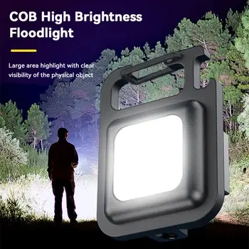 COB Keychain Work Light Flashlight Keychain Light Emergency Light, Bottle Opener, Mini Flashlight With Magnetic Base