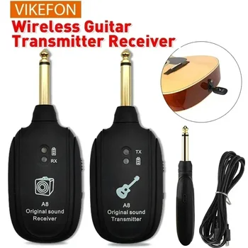 Musical Instrument Accessories UHF Guitar Wireless System Transmitter Receiver Built-in Rechargeable Wireless Guitar Transmitter