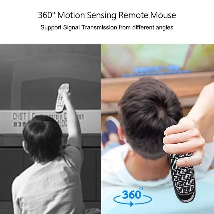 C120 RGB 7 Backlight Fly Air Mouse Gyro Sensor Wireless 2.4G RF Keyboard Remote Control For Gaming Android Smart TV Box