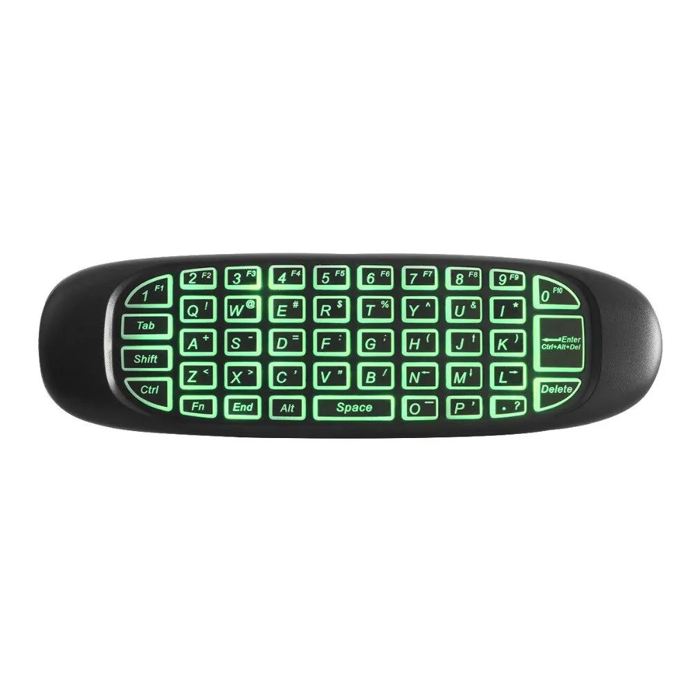 C120 RGB 7 Backlight Fly Air Mouse Gyro Sensor Wireless 2.4G RF Keyboard Remote Control For Gaming Android Smart TV Box