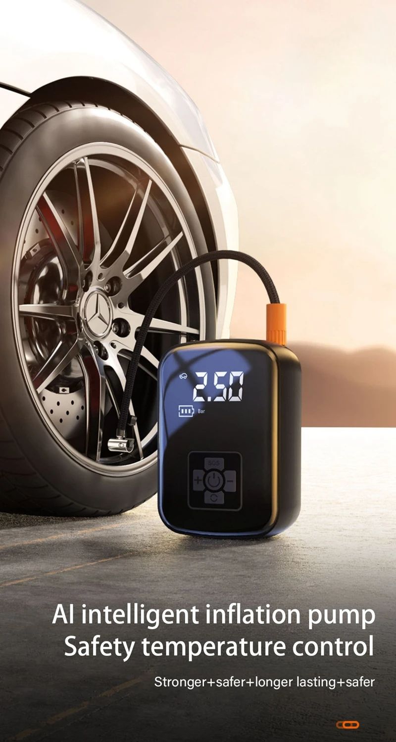 Wireless Car Air Compressor Air Pump Portable Air Pump  Wireless Car Air Compressor Air Pump Electric Tire Inflator Pump for Motorcycle Bicycle Boat AUTO Tyre Balls Inflatable
