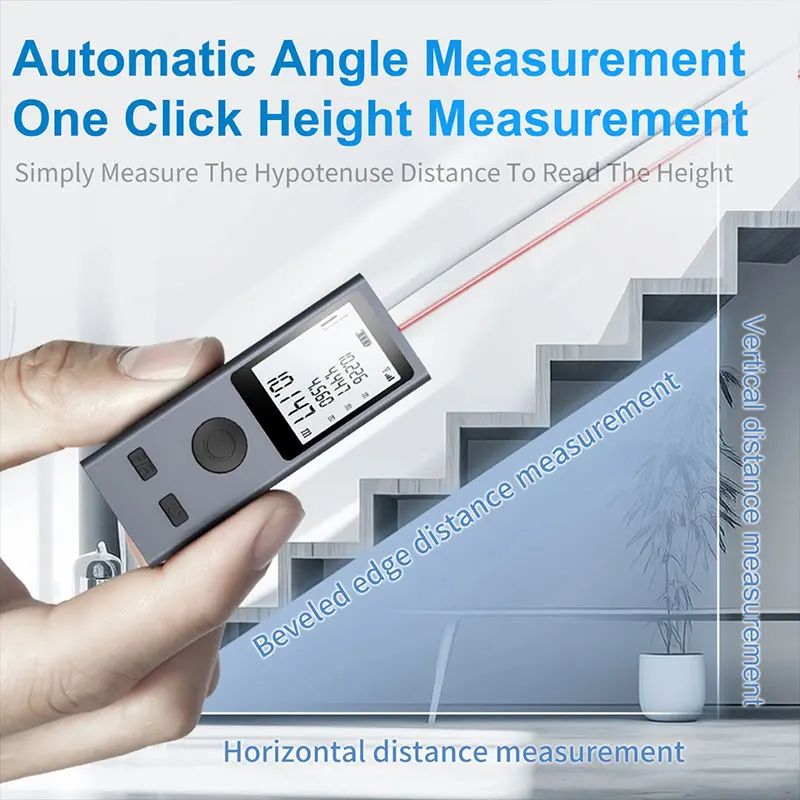 Mini Laser Rangefinder Digital Tape Measure Laser Ruler USB Charge Aluminum Alloy Fuselage Measuring Distance: 30m/50m