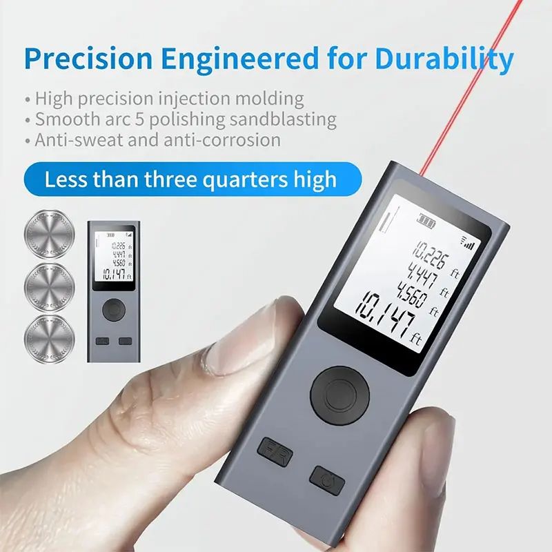 Mini Laser Rangefinder Digital Tape Measure Laser Ruler USB Charge Aluminum Alloy Fuselage Measuring Distance: 30m/50m