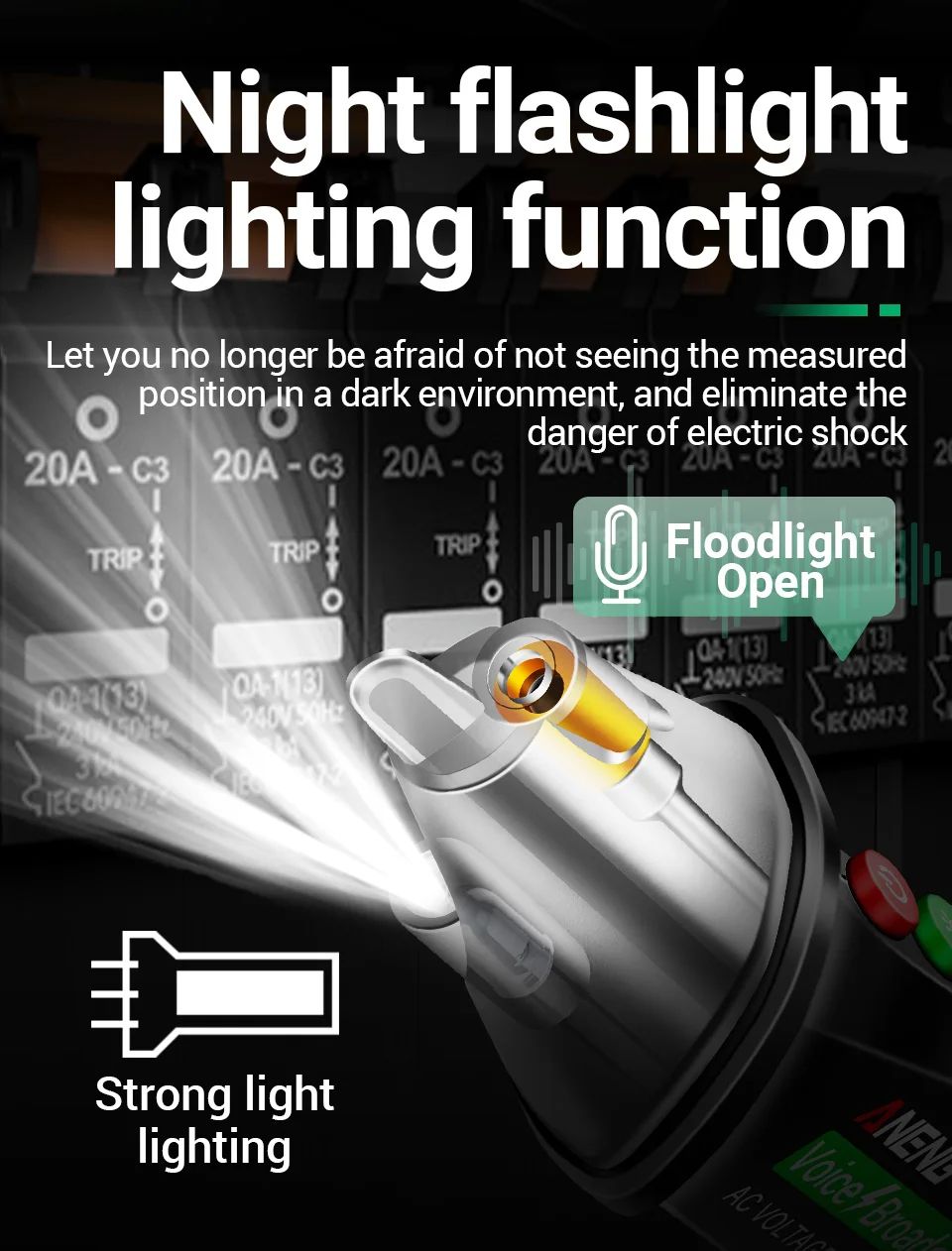 ANENG VC1019 Circuit Breaker Finder with Voice Broadcast and Infrared Sensor Positioning Voltage Tester Electric Wire Detector