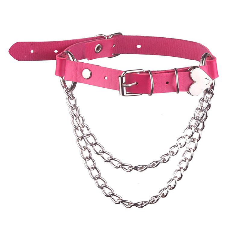 New Pattern Women Sexy Gothic Lock Harajuku Chocker Necklace Heart Key Rivets Black Goth Punk Chokers Gothic Choker Necklace