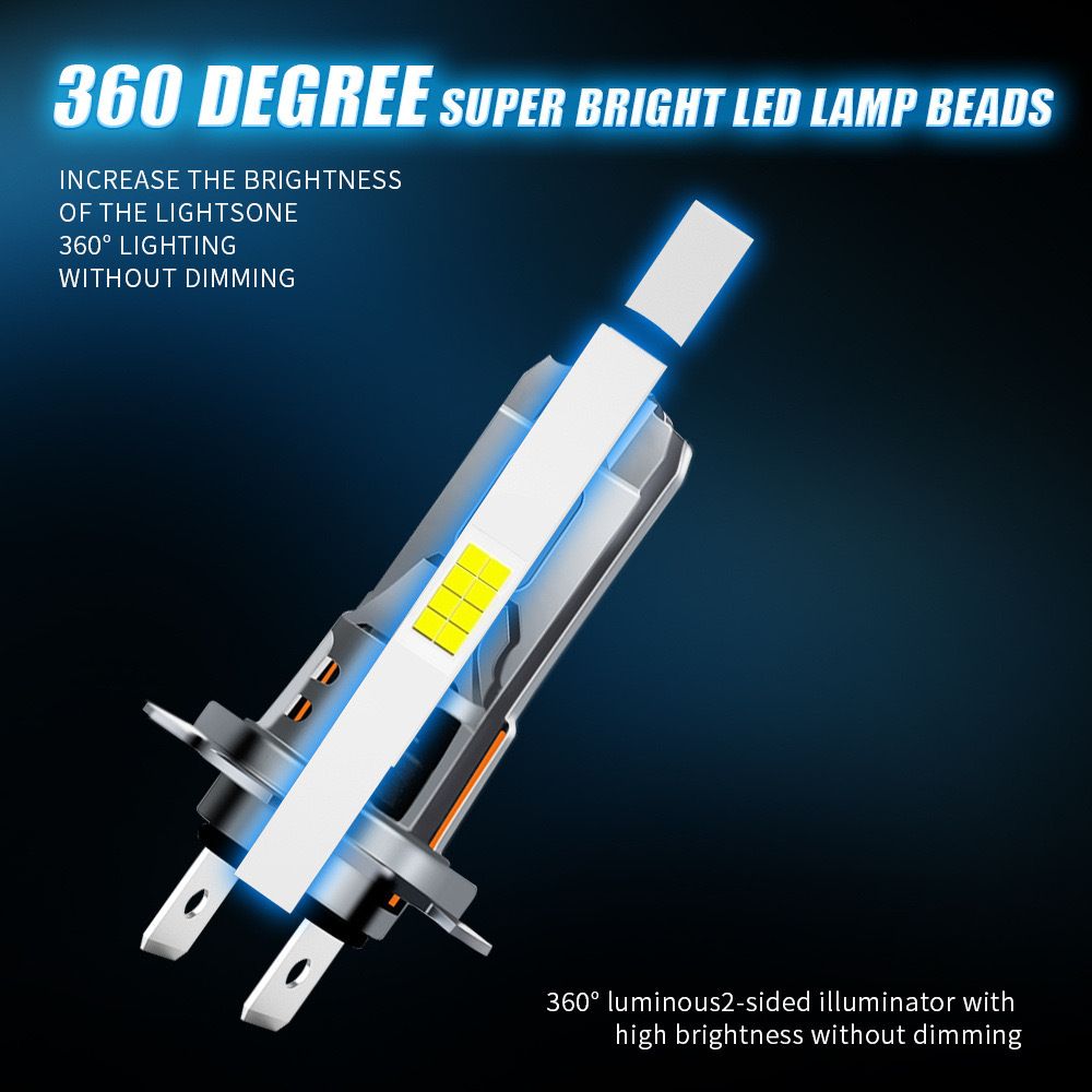 2 pcs  H7 LED Headlight Bulb Mini Wireless 60W 20000LM 6500K CSP for Car Headlamp Auto Diode Lamps H7 Turbo Led 12V Automobile