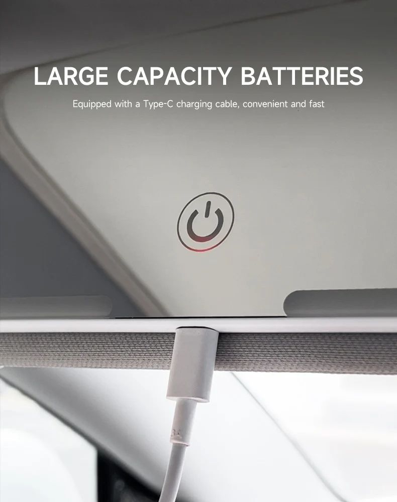 HD Mirror Car LEDMakeup Mirror Three Gear Adjustment Sun Visor Plate Interior RearMirror Dimmable Touchscreen Auto Vanity Mirror