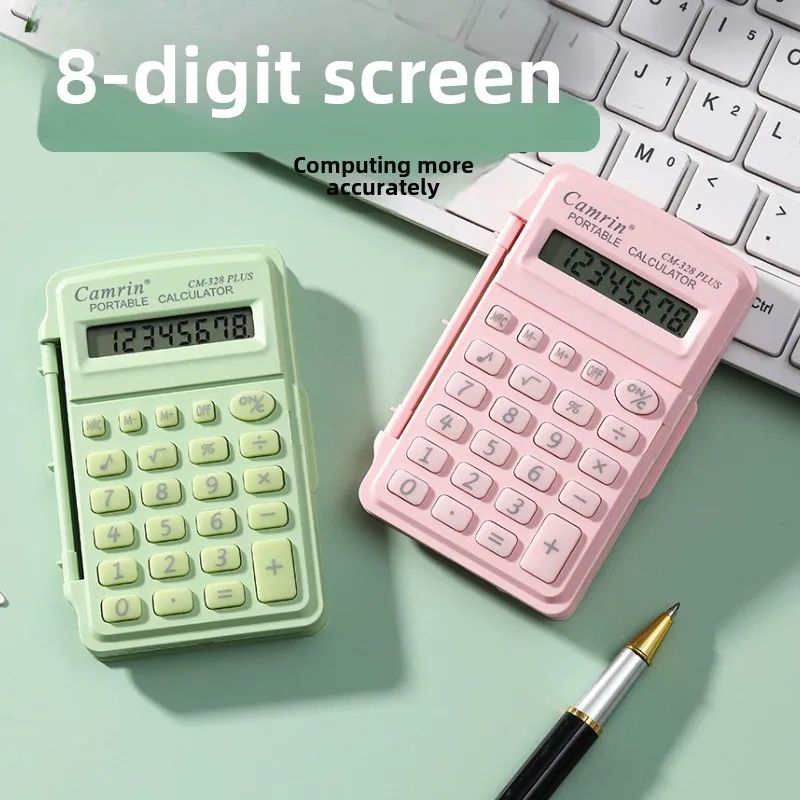 8 Digits Mini Flip Calculator Lightweight Small Mini Scientific Calculator Smart Stay Portable Office School Supplies