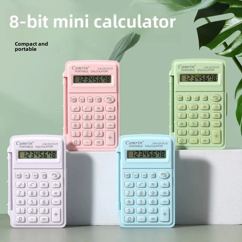 8 Digits Mini Flip Calculator Lightweight Small Mini Scientific Calculator Smart Stay Portable Office School Supplies