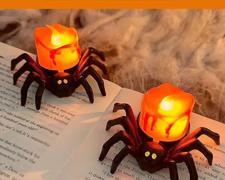 5pcs Halloween Decoration Spider Night Lights Party Supplies Decoration Props Bar, Haunted House, Horror Party Accessories