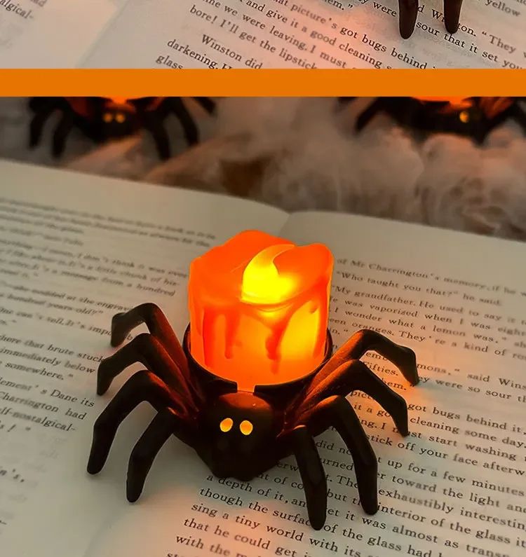 5pcs Halloween Decoration Spider Night Lights Party Supplies Decoration Props Bar, Haunted House, Horror Party Accessories