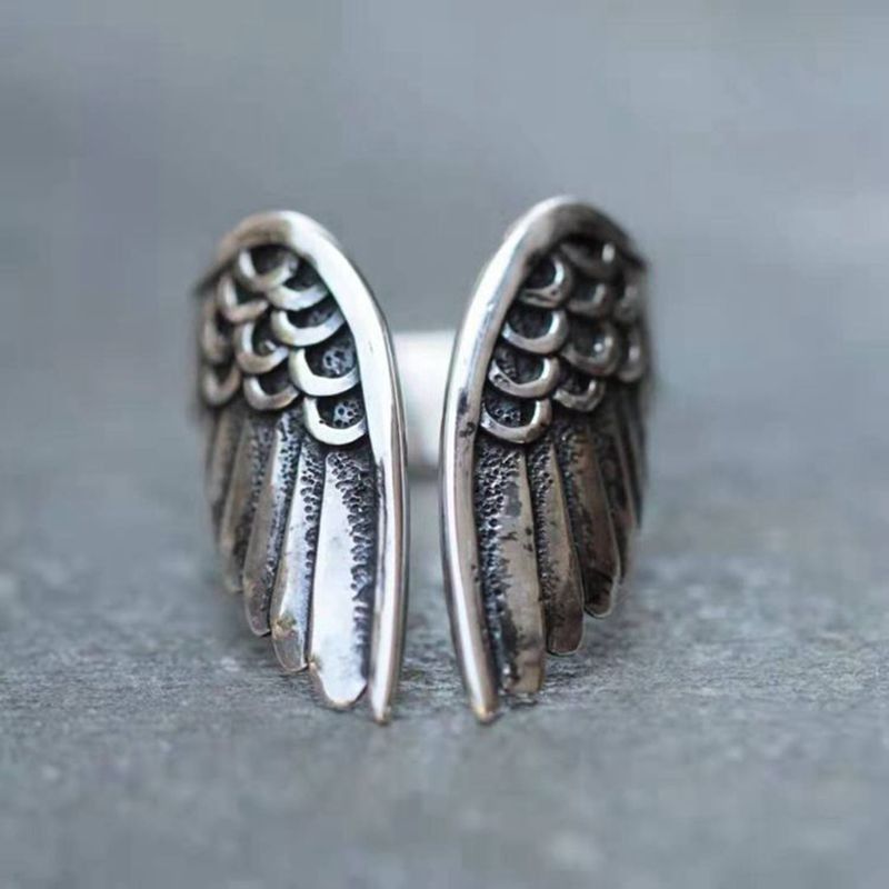 Anime Angel Demon Couple Rings for Women Men Fashion Animal Adjustable Open Ring Promise Matching Couple Ring Party Gifts