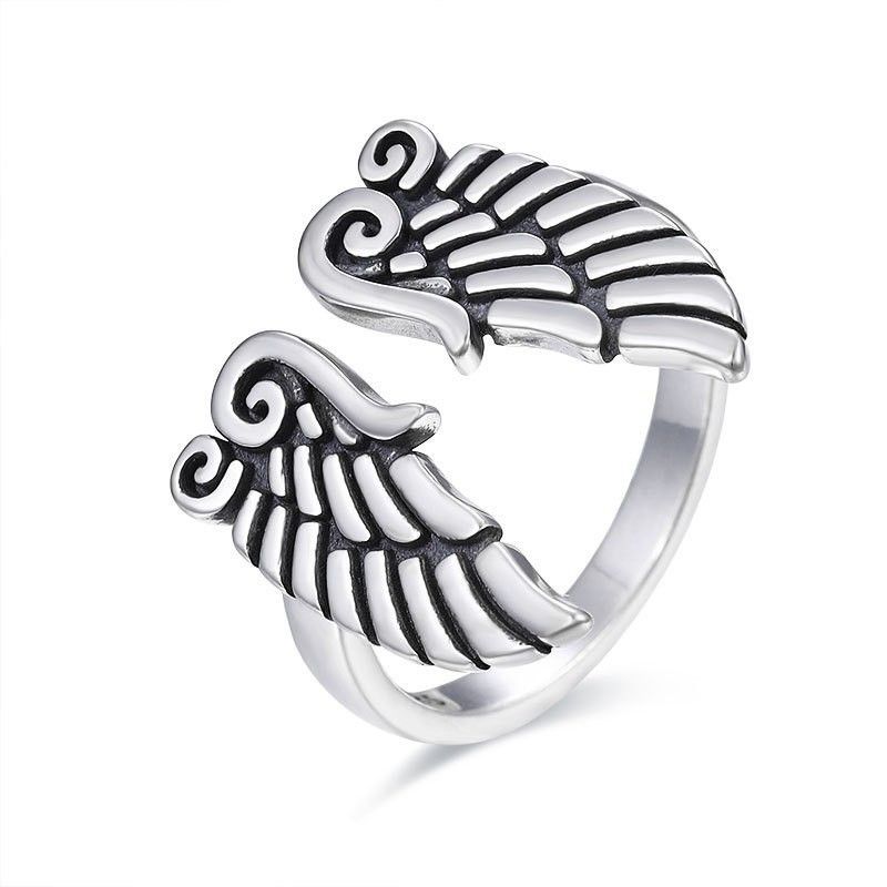 Anime Angel Demon Couple Rings for Women Men Fashion Animal Adjustable Open Ring Promise Matching Couple Ring Party Gifts