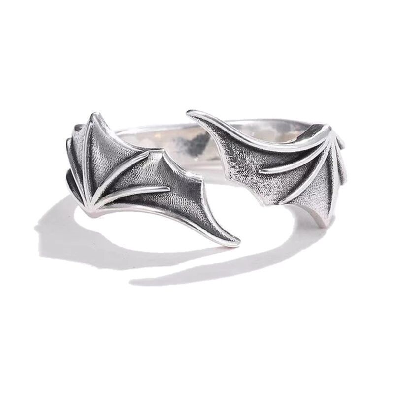 Anime Angel Demon Couple Rings for Women Men Fashion Animal Adjustable Open Ring Promise Matching Couple Ring Party Gifts