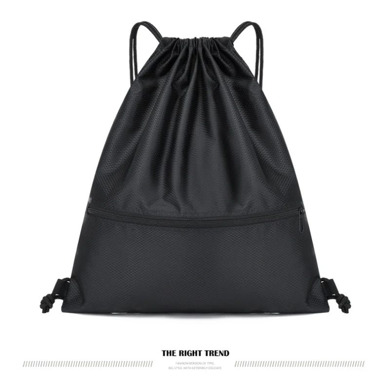 Lightweight Drawstring Backpack for Men and Women Sports Fitness Backpack Outdoor Leisure Backpack Zipper Bag