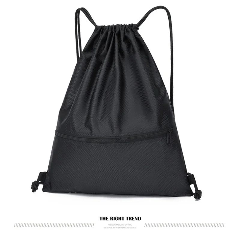 Lightweight Drawstring Backpack for Men and Women Sports Fitness Backpack Outdoor Leisure Backpack Zipper Bag