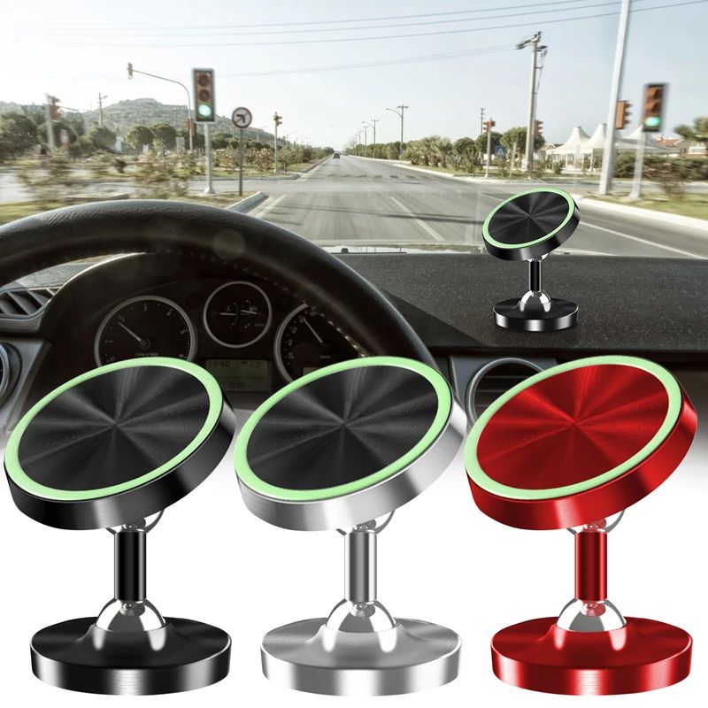 Magnetic Car Phone Holder 360° Rotating  Magnet Mount Bracket Stick on Car Dashboard Wall Mobile Cell Support in Car