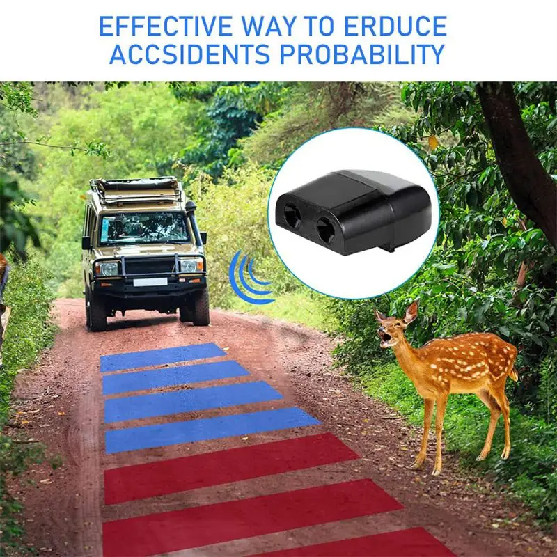 2pcs Car Ultrasonic Animal Repellent For Sonic Gadgets Car Grille Mount Animal Whistle Repeller Deer Safety Sound Alarm