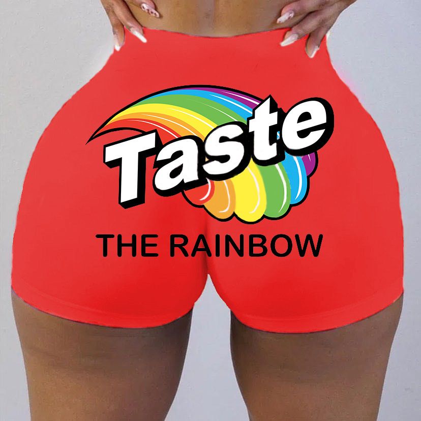 Women High Waist Sexy Yoga Shorts Printed Snickers Mini Shorts Sexy Beach Gril Fitness Booty Skinny Shorts