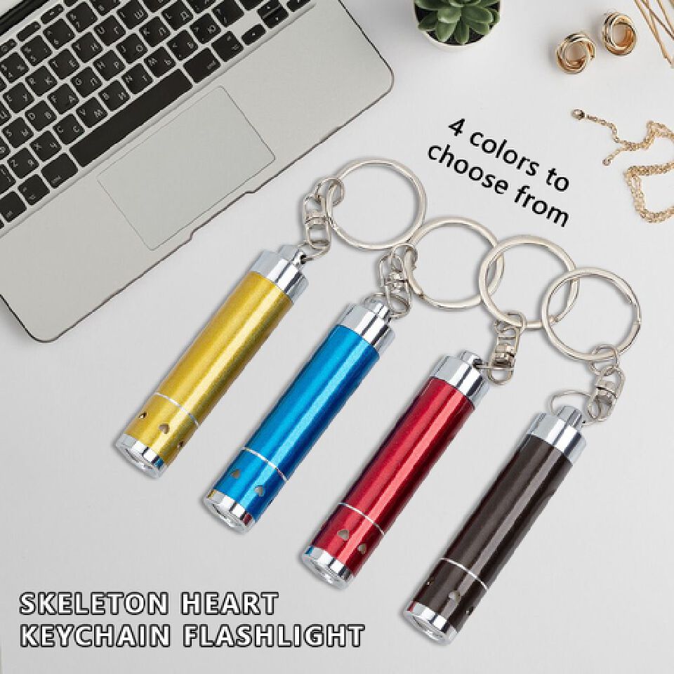 Pocket Mini Flashlight LED Light Mini Carabiner LED Lens Heart Shape Keychain Flashlight Advertising Flashlight