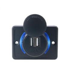 Universal Car Charge Socket 12-24V 3.1A Dual USB Plug Charger Power Outlet Accessories For Camper Caravan RV Bus Boat Accessory