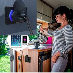 Universal Car Charge Socket 12-24V 3.1A Dual USB Plug Charger Power Outlet Accessories For Camper Caravan RV Bus Boat Accessory