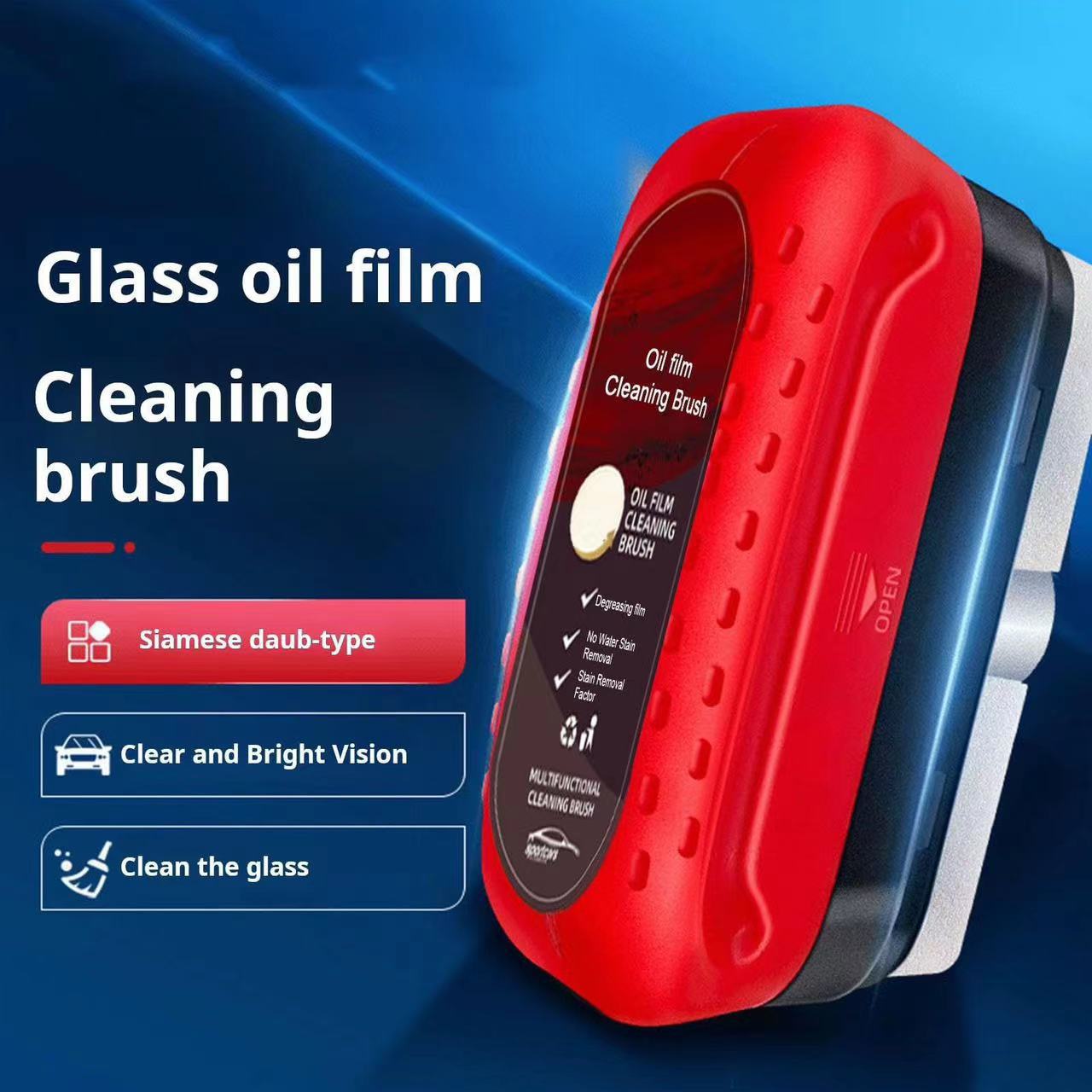 120ml Car Glass Cleaner Automotive Glass Sponge Cleaning Brush Windshield Oil Film Cleaner Glass Polishing Agent Car Maintenance