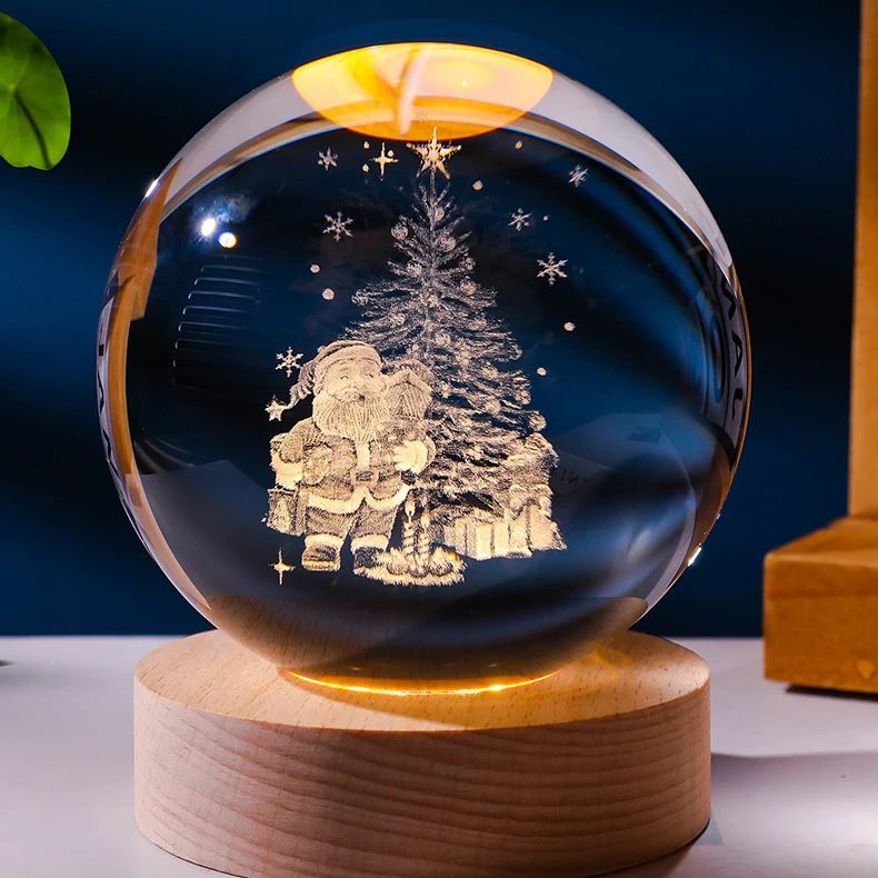 Luminous Crystal Ball LED Night Light Unique 3D Crystal Ball Lamp with Galaxy and Planetary Projections USB Night Light for Cozy Atmosphere plasma ball