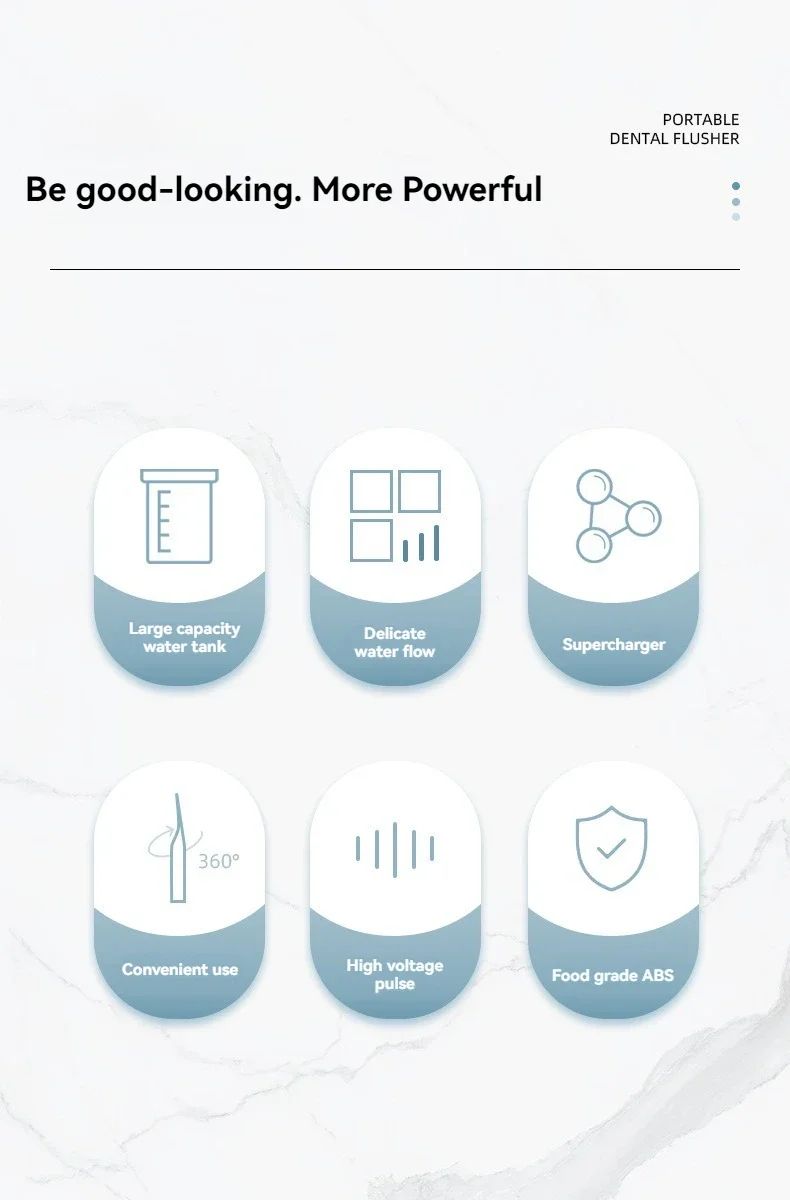 Power Floss Dental Water Jet -Household High Pressure Oral Irrigator Portable Teeth Clean Water Dental Floss Manual High Pressure Water Toothpick water floss