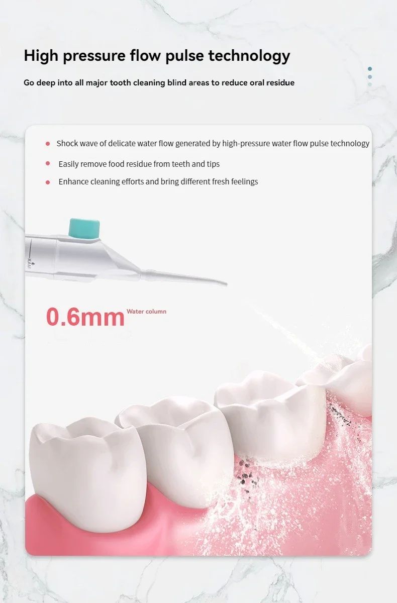 Power Floss Dental Water Jet -Household High Pressure Oral Irrigator Portable Teeth Clean Water Dental Floss Manual High Pressure Water Toothpick water floss