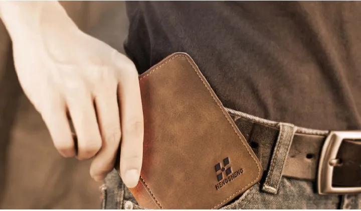 Men Wallet Leather ID Credit Card Holder Clutch Coin Purse Luxury Brand Wallet Frosted Short Wallets 2019 Men Wallet Coin Pocket