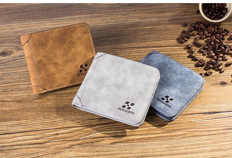 Men Wallet Leather ID Credit Card Holder Clutch Coin Purse Luxury Brand Wallet Frosted Short Wallets 2019 Men Wallet Coin Pocket