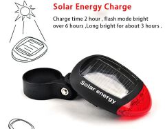 LED Solar Energy Bicycle Taillights Outdoor MTB Road Bike Warning Rear Lights Bicycle Accessories for Night Riding Safety