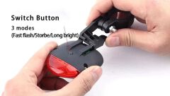 LED Solar Energy Bicycle Taillights Outdoor MTB Road Bike Warning Rear Lights Bicycle Accessories for Night Riding Safety