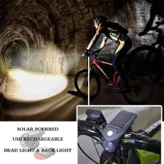 LED Solar Energy Bicycle Taillights Outdoor MTB Road Bike Warning Rear Lights Bicycle Accessories for Night Riding Safety