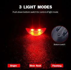 LED Solar Energy Bicycle Taillights Outdoor MTB Road Bike Warning Rear Lights Bicycle Accessories for Night Riding Safety