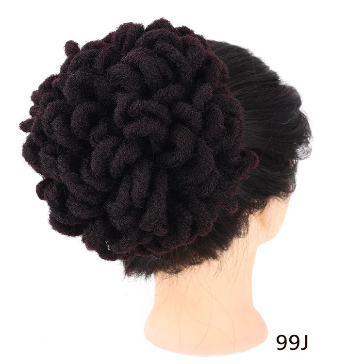Synthetic DreadLock Afro Puff Hair Bun Chignon Drawstring Ponytail Faux Locs Clip In Pony Tail Hair Pieces for Black Women