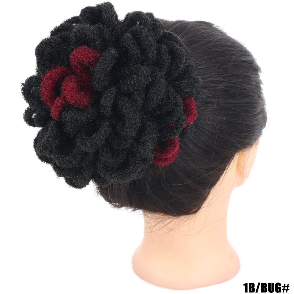 Synthetic DreadLock Afro Puff Hair Bun Chignon Drawstring Ponytail Faux Locs Clip In Pony Tail Hair Pieces for Black Women
